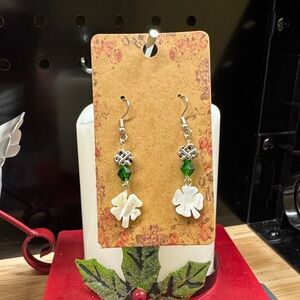 Saint Patrick’s Fashionable Silver, Green, and Mother of Pearl Earrings 2/$22